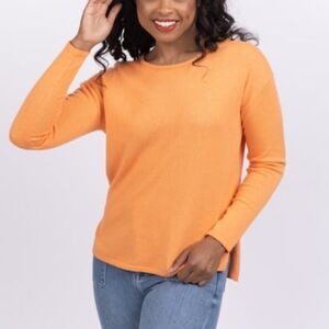 Elliot Lauren‎ Women’s Drop Shoulder Long Sleeve Apricot Top 100% cotton sz S